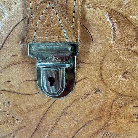 Vintage Tooled leather Western Briefcase - Picture 16 of 16